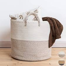 Xxl Premium Cotton Rope Basket 18 Quot X18 Quot X16 Quot Big Basket For Blankets Living R Blanket Storage Basket Woven Laundry Basket Wicker Baskets Storage