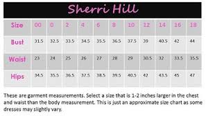 Dress Sizing Info For Sherri Hill Mac Duggal Angela
