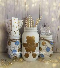 Dino Themed Birthday Party Dinosaur Glass Jar Set Of 3 Dino Etsy Mason Jar Baby Shower Boy Baby Shower Themes Baby Shower