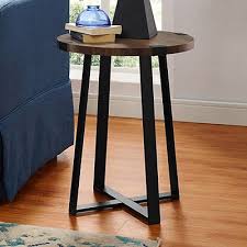 Walnut Urban Rustic Round Accent Table In 2020 Round Accent Table Rustic Accent Table Accent Table