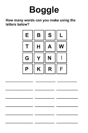 Boggle Word Game Practice K5 Worksheets Word Puzzles For Kids Boggle Word Games
