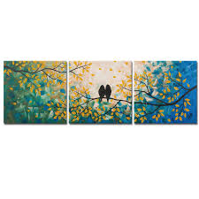 See more ideas about yellow art, art, art inspiration. Dekhome 3 Piece Birds Canvas Wall Art Loving Birds On Tree Branch Painting Picture Green And Yellow Artwork Stretched And Framed Ready To Hang 16x16inchx3pcs Buy Online In China At China Desertcart Com Productid