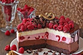 Gateau Aux Trois Mousses Chocolat Vanille Et Framboise Gateau Mousse Mousse Au Chocolat Gateau Mousse Chocolat