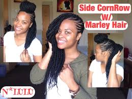 Cut the marley hair in half before applying. Side Cornrow With Marley Hair Protective Style Marley Hair Marley Twist Hairstyles Braids Hairstyles Pictures