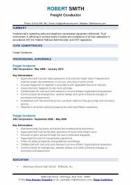 Freight Conductor Resume Samples Qwikresume
