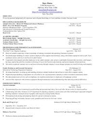 professional collegiate business resume