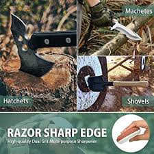 Below is a guide on how to sharpen a machete using different tools. Buy Nedfoss Axe Hatchet Sharpening Puck Whetstone Knife Sharpening Stone Dual Grit Multi Purpose Sharpener With Sheath B Black Online In Uzbekistan B08bjvys4l