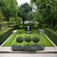 Our intention was to create visual drama as you enter the driveway this path forms a striking linear design that works with the strong geometry created by the clipped rows of. Landform Consultants Richmond Formal Garden Design Small Gardens Most Beautiful Gardens