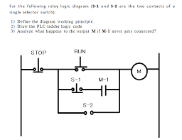 Switch the current on or off in the second circuit. Solved For The Following Relay Logic Diagram S 1 And S 2 Chegg Com