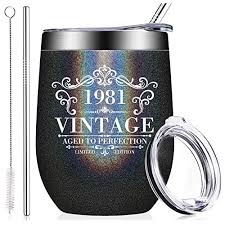 The rest of this gift set has everything your guy needs to relax and have fun on his 40th and any day after. Buy Birgilt 1981 40th Birthday Gift For Women And Men Funny Turning 40 Gifs Ideas For Mom Dad Wife Husband Her Him 40 Year Old Wedding Present 12oz Wine Tumbler Cup Online