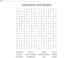You can also enter a title and some instructions that you want printed on your puzzle. Continents And Oceans Crossword Wordmint