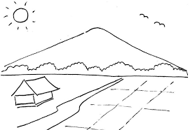 Gambar mewarnai pemandangan sawah terasering gunung pinterest. 5 Cara Mudah Mewarnai Pemandangan Alam Kumpulan Gambar Sketsa