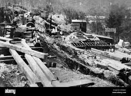 Construction site of new mine in the mountains of Colorado, ca. 1910 Stock  Photo - Alamy
