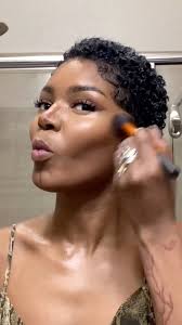 Here’s a face for ya💆🏾‍♀️✨ Hair + Jewelry- https://linktr.ee/nymcfly  #basemakeup #blackgirlmakeup #shorthairstyles #softbeat