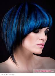 Black And Blue Ombre Short Hair Gorgeous Makes Ms Want To Reconsider Going Red Punk Hair Hair Color Blue Hair Highlights