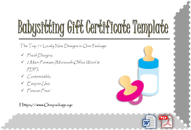 Free babysitting coupon template babysitter gifts coupon. Free Babysitting Gift Certificate Template Gift Certificate Template Gift Certificate Template Word Certificate Templates