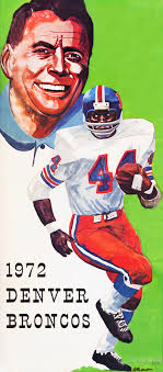 1972 Denver Broncos Floyd Little Art Row One Brand Print