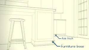 This provides an adequate recess to stand comfortably and maintain balance while working at a countertop. Cabinets Toe Kick Versus Furniture Base Open Door Architecture