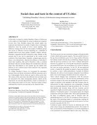 Sign in to view email. Pdf Social Class And Taste In The Context Of Us Cities Validating Bourdieu S Theory Of Distinction Using Restaurant Reviews