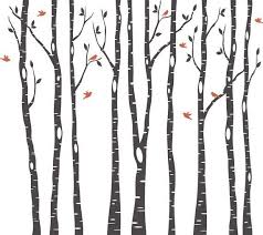 Black And White Birch Tree Wall Art 9 Birch Trees Wall Decal Forest Living Room 2 By Americandecals Birch Tree Decal Birch Tree Wall Decal Tree Silhouette