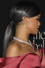 Rihanna Sleek Low Ponytail Hairstyle Black Ponytail Hairstyles Low Ponytail Hairstyles Long Ponytail Hairstyles