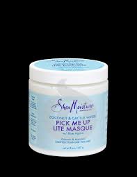 The nice coconut/cactus (known as a superfood) and blue agave (helps retain hair's moisture) scent is a bonus. Shea Moisture Coconut Cactus Water Pick Me Up Lite Masque