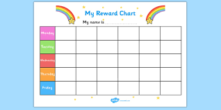 My Reward Merit Chart Rainbows My Reward Chart Space