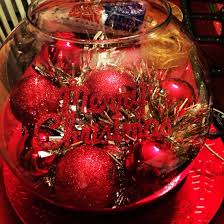 Christmas Centerpiece Fish Bowl Tinsel Garland And Ornaments Tinsel Garland Christmas Centerpieces Garland Decor