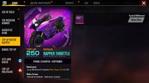 Fifa online 3 mobile, garena aov, contra: Top Up Diamond Free Fire Bisa Dapat Bonus Motorbike Rapper Throttle Dunia Games