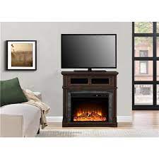 This is an innovative fireplace that takes smoke completely out of the equation thanks to ultrasonic technology that produces fine water mist in the illusion of smoke! Ameriwood Home Thompson Tv Stand With Electric Fireplace For Tvs Up To 37 1811096com Rona
