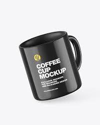 Download Glossy Coffee Cup Mockup In Cup Bowl Mockups On Yellow Images Object Mockups PSD Mockup Templates