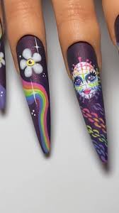 Would you wear rainbow horror nail art? , Grab your Flower power collection  from @ballpit_shop and use c0de GOTHGIRL to save + support your fave spooky  nail artist 🖤✨, Products Used: @ballpit_shop 🦇 ...