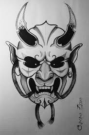 Black And White Japanese Demon Tattoo Designs Aurora Zlova Oni Mask Japanesse Daemon Japanese Tattoo Japanese Tattoo Art Samurai Tattoo