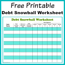 free printable debt snowball worksheet pay down your debt