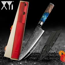 Check spelling or type a new query. Buy Japanese Vg10 Damascus Steel Chef Cleaver Santoku Kitchen Knife Blue Resin Color Wood Handle Gift Box Knife Cover At Affordable Prices Free Shipping Real Reviews With Photos Joom