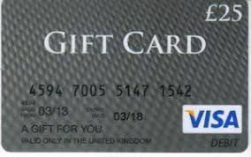 Republic bank visa gift cards can only be sold to nationals of trinidad & tobago. Gift Card Gift Card 25 Visa United Kingdom Of Great Britain Northern Ireland Visa Col Gb Visa 009 025 1803