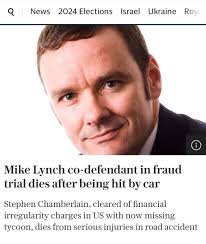 Detty على X: "“Stephen Chamberlain was hit by a car in Cambridgeshire, two  days before Mr Lynch was listed as missing after a tornado sank his  superyacht off the coast of Sicily”