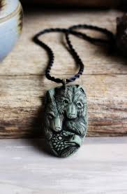 Wolf Bear And Eagle Spirit Animal Necklace Clay On Satin Etsy Pet Necklace Animal Totem Necklace Spirit Animal