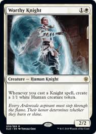 Worthy Knight Throne Of Eldraine Gatherer Magic The Gathering