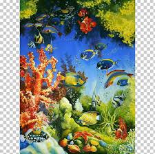 Watercolor and gouache underwater coral reef painting. Coral Reef Fish Ecosystem Painting Png Clipart Aquarium Aquarium Decor Aquatic Plant Aquatic Plants Art Free