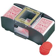 This 6 deck card shuffler by rally and roar has a quick shuffling mechanism which eliminates the need to break in between your card or poker games. Automatic Card Shuffler Playing Card Shuffler Miles Kimball