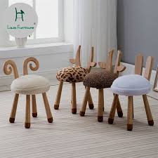 Buy Louis Fashion Children S Stools Modern Nordic Solid Wood Creative Furniture Baby Chair Washable Cute Cute Dwarf Animals C Kids Chairs Kids Wood Kids Stool