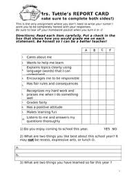 Free homeschool report card template. Teacher S Report Card Students Complete By Melissa Tuttle Tpt