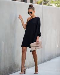 This Preorder Was Posted On August 12 2019 This Will Ship End Of August Prior To Placing Statement Dress Black One Shoulder Dress Black Dress Outfit Casual