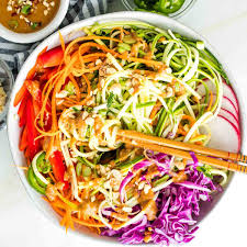 Spring Roll Bowls with Peanut Dressing
