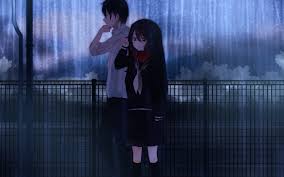 3840x2160 sad anime boy image. Man And Woman Anime Characters Couple Rain Anime Boys Anime Girls Hd Wallpaper Wallpaper Flare