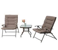 phi villa patio 3 pc padded folding chair set adjustable reclining indoor outdoor furniture khaki visit the image folding chair padded folding chairs chair