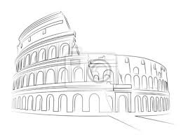 Italia dibujo para colorear e imprimir : Coliseo De Roma Dibujo Vectorial Carteles Para La Pared Posters Gladiador Foro Anfiteatro Myloview Es