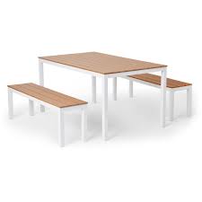 You won't ever want to leave the cozy embrace of this set's chair and sofa. Outdoor Timber Bench Setting Off 74