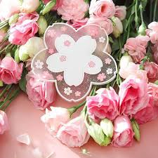 Pink roses watercolor floral floral square background template with roses. Floral Sakura Coaster Cherry Blossom Table Mats Pvc Cafe Placemats Heat Insulated Mats Buy At A Low Prices On Joom E Commerce Platform